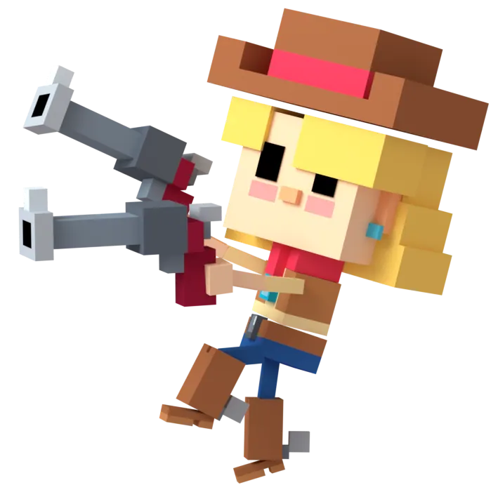 Beatrice, a voxel game character